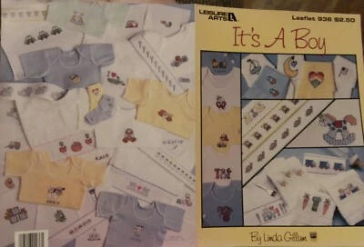 It's A Boy Towel RIBBAND Bib Baby Cross Stitch PATTERN  Leaflet/Booklet - Image 1 of 3