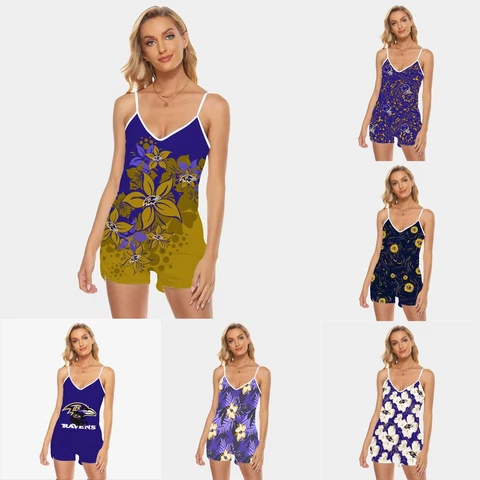 Baltimore Ravens V-Neck Swimsuit One Piece Jumpsuit Swim Tank Tops Rompers Gifts Cover