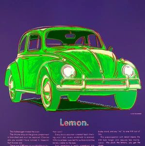 Volkswagon Ads 1985 by Andy Warhol 84cm x 84cm High Quality Canvas Art Print - Picture 1 of 1