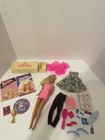 Vintage Barbie Mixed Lot Of Clothes & Accessories Along W/Blonde Ponytail Barbie