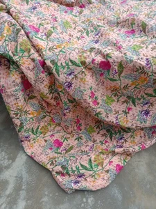 Indian Paradise Print Queen Baumwolle Kantha Quilt Überwurf Decke Tagesdecke Gudari - Bild 1 von 8
