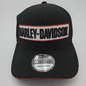Gorra Harley Davidson para hombre grande -XL negra New Era 39Thirty bordada nueva con etiquetas - Imagen 1 de 15