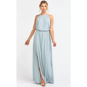 Show Me Your MuMu Heather Halter Dress Silver Sage Crisp XL NWT - Picture 1 of 9