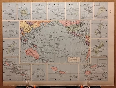 1961 Vintage PACIFIC ISLANDS Old Atlas Map Life Pictorial Atlas of the World - Image 1 of 4