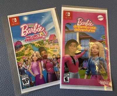 Lote 2 BARBIE DREAM HOUSE Nintendo Switch Laminado Tienda Estante Exhibición Tarjeta SOLO Foto 1 de 4