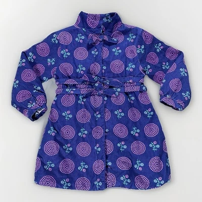 Abrigo Penelope Mack Azul y Púrpura Floral Boho Pana Niñas Talla 6 Foto 1 de 4