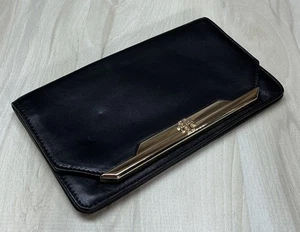Vintage ? Tory Burch Clutch schwarz weiches Leder Umschlag Gold Akzent wunderschön - Bild 1 von 24