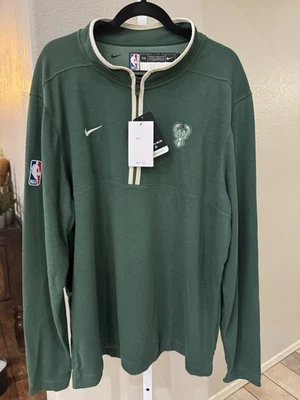 Sz XXL TALL Nike Milwaukee Bucks Quarter Zip NWT Authentics - Image 1 of 4