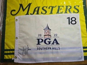 JUSTIN THOMAS SIGNED AUTOGRAPHED 2022 PGA CHAMPIONSHIP GOLF PIN FLAG - Picture 1 of 2