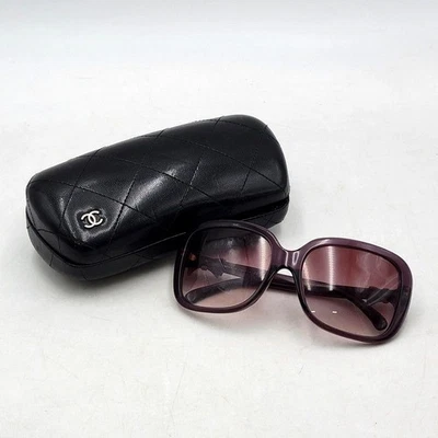 CHANEL 5171-A Coco Mark Ribbon Sunglasses Purple 60□17 - Image 1 of 4