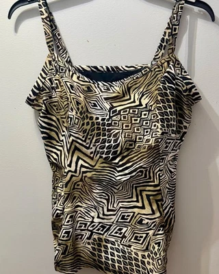 Top de baño para mujer Croft & Barrow elegante estampado geométrico, talla 24WL (alterado) Foto 1 de 4