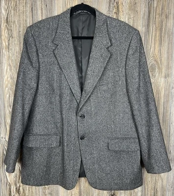 Bert Pulitzer Men's Grey Herringbone Camel Hair Wool Blend Blazer Jacket 48L - Image 1 of 4