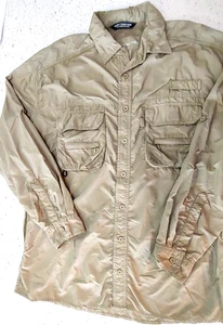 Camisa de pesca para hombre West Marine Trophy ventilada beige manga larga grande - Imagen 1 de 6