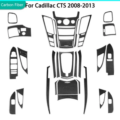 Kits de molduras interiores completos de fibra de carbono real de 32 piezas para Cadillac CTS 2008-13 Foto 1 de 4