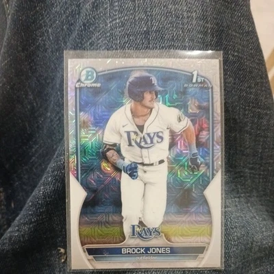 2023 Bowman Chrome BCP-115 Brock Jones Mega Mojo Refractor  Rays  Baseball Card - Image 1 of 2