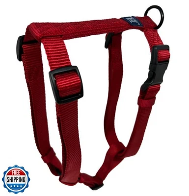Arnés Hamilton ajustable cómodo de nailon para perros, rojo, 1" x 30-40" Foto 1 de 3