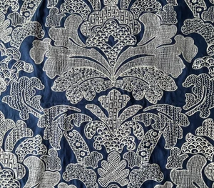 Brunschwig & Fils Priya Ink Designer Fabric Remnant 24"x24" - Picture 1 of 4