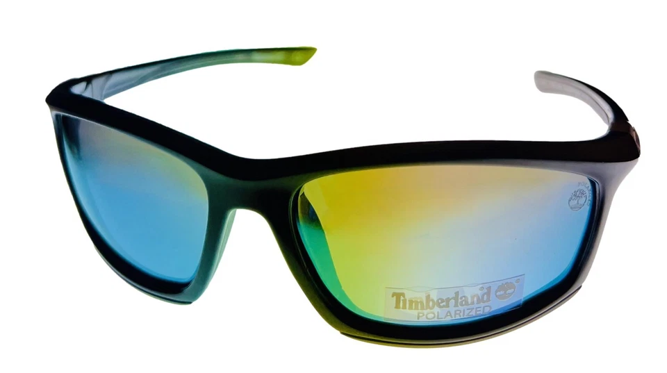 Timberland Sunglass Mens Shiny Black Rectangle Plastic Smoke Lens TB7277. 1A