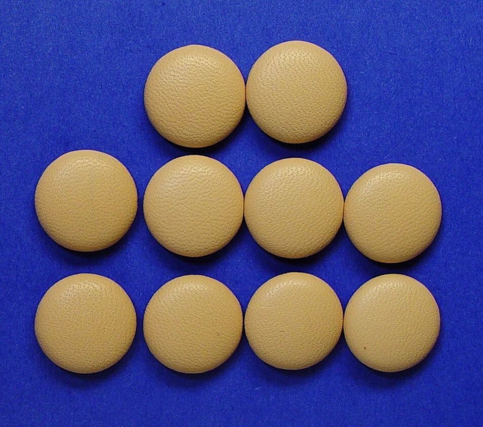 10 MADE IN USA peachy beige tone soft genuine leather jacket buttons 20mm 13/16" - Image 1 of 4