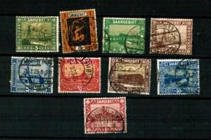 9 Saargebiet Briefmarken von 1922 Nr. 84, 85, 86, 87, 88, 90, 91, 92, 94 - Bild 1 von 1
