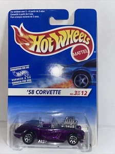 Hot Wheels 1995 #341 Model Series 3/12 '58 Corvette Coupe lila mit 7 Sp - Bild 1 von 3