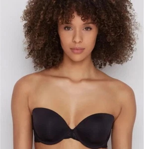 DKNY Black Modern Lace Strapless Underwire Grip Bra 34C NEW - Picture 1 of 4