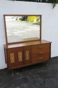 Mid Century Modern Long Dresser Sideboard Credenza with Mirror 5058 - Picture 1 of 16