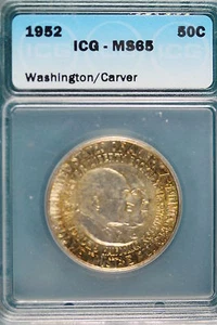 Mezzo dollaro commemorativo 1952 ICG MS65 Washington/Carver!! #B2408 - Foto 1 di 1