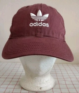 Adidas Trefoil Logo Cap Hat Red Mens One Size Adjustable Strapback Embroidered - Picture 1 of 6