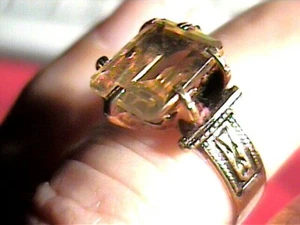 sterling silver 925 Ring MADEIRA Citrine 6.25  Natural SOLITAIRE DAINTY BOLD WOW - Picture 1 of 6