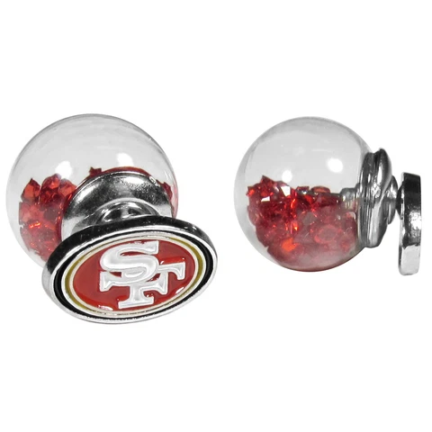 San Francisco 49ers Front/Back Stud Earrings NFL Football Jewelry Cover