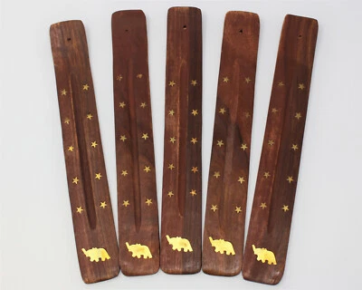 Quemador de incienso de madera de 10" / Cenicero de madera, soporte para palos: ¡ELIGE DISEÑO! Foto 1 de 4