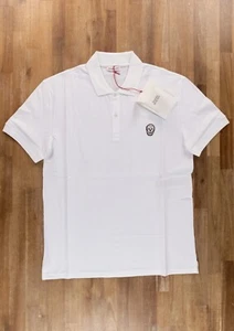ALEXANDER MCQUEEN white skull patch cotton polo shirt Size Large authentic NWT - Picture 1 of 9