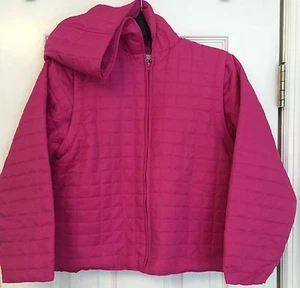 Lilly Pulitzer VTG Girls Pink Quilted Jacket Coat Zip Off Sleeves Vest Hood 8 EC - Picture 1 of 6