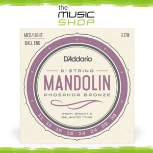 D'Addario 11-38 Medium/Light, Ball End, 8 String Mandolin Strings - EJ70 - Picture 1 of 5