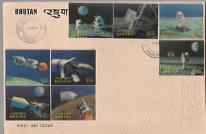 BHUTAN 1969 MISSION ZUM MOND 3D-BRIEFMARKEN PLUS ANDERES SET AUF COVER MEINE REF 5531 - Bild 1 von 1