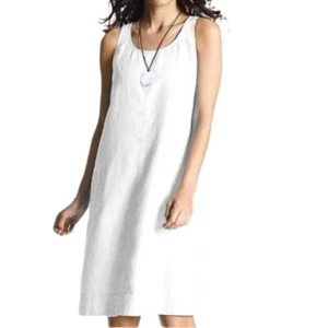 Vestido recto J. Jill 100 % lino sin mangas blanco bolsillos forrado talla Mp - Imagen 1 de 22