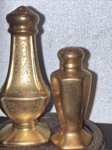 pickard gold Salt And Pepper Shakers 4 Total 1- Tall Had Broken Top #72 - Picture 1 of 15