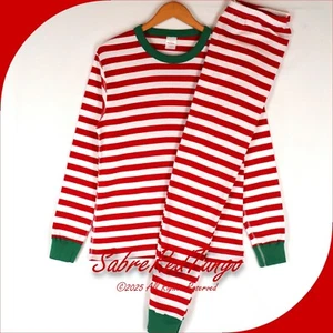 NWT HANNA ANDERSSON ORGANIC LONG JOHNS PAJAMAS HANNA RED WHITE L - Picture 1 of 8