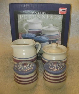 NOS ~ PFALTZGRAFF Perennials BAJA 5pc Set ~ Salt Pepper Sugar Creamer - Picture 1 of 7