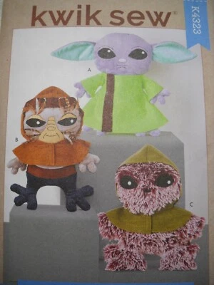 Plush Alien Stuffed Toys with Clothes size 18" Kwik Sew 4323 Sewing Pattern - Image 1 of 2
