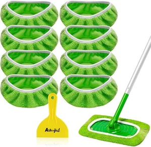 8 Pack Reusable Mop Replacement Pads Compatible with Swiffer Sweeper Mop(10-12in - Picture 1 of 7