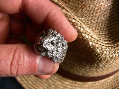 Anillo cabeza de león, arte único hecho a mano en plata pura .9999+ Foto 1 de 4