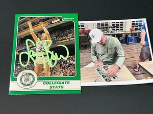Larry Bird Celtics Firmato 1984 Star Card Statistiche Collegiali - Foto 1 di 1