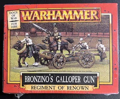 Warhammer Dogs Of War Bronzino’s Galloper Gun (1998) Sealed NIB OOP Metal Pewter - Image 1 of 4
