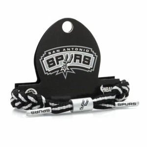 Brazalete de cordones de baloncesto Rastaclat NBA San Antonio Spurs negro gris RC001SAS - Imagen 1 de 3