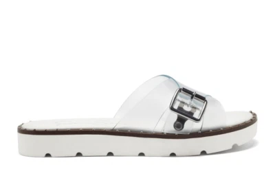 Jessica Simpson Sandals Size 8.5 Open Toe Clear Slides With Buckle Detail - Image 1 of 4