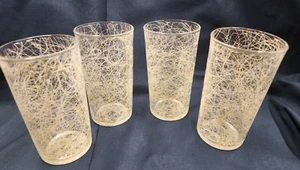 VTG Mid Century Modern Spaghetti String 8 oz. Tumblers. Set Of 4 - Picture 1 of 2