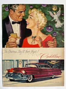 1962 Red Cadillac Christmas Gift Couple Keys Angel Tree Vintage Print Ad-CRC-2