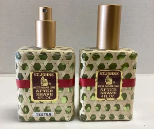 Two St Johns West Indian Lime Men's After Shave Cologne 4 Oz. - Picture 1 of 4